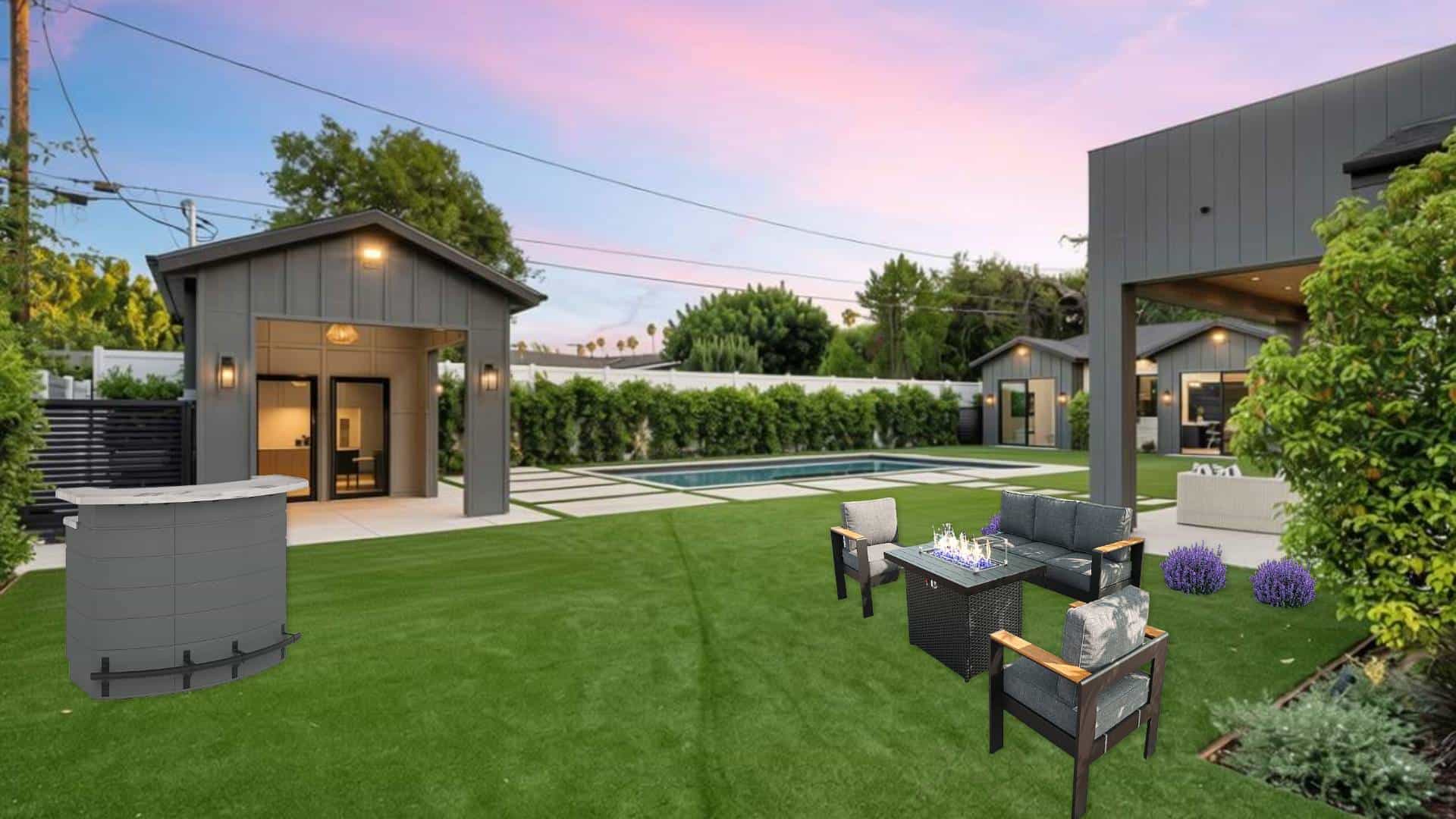 Backyard landscaping
